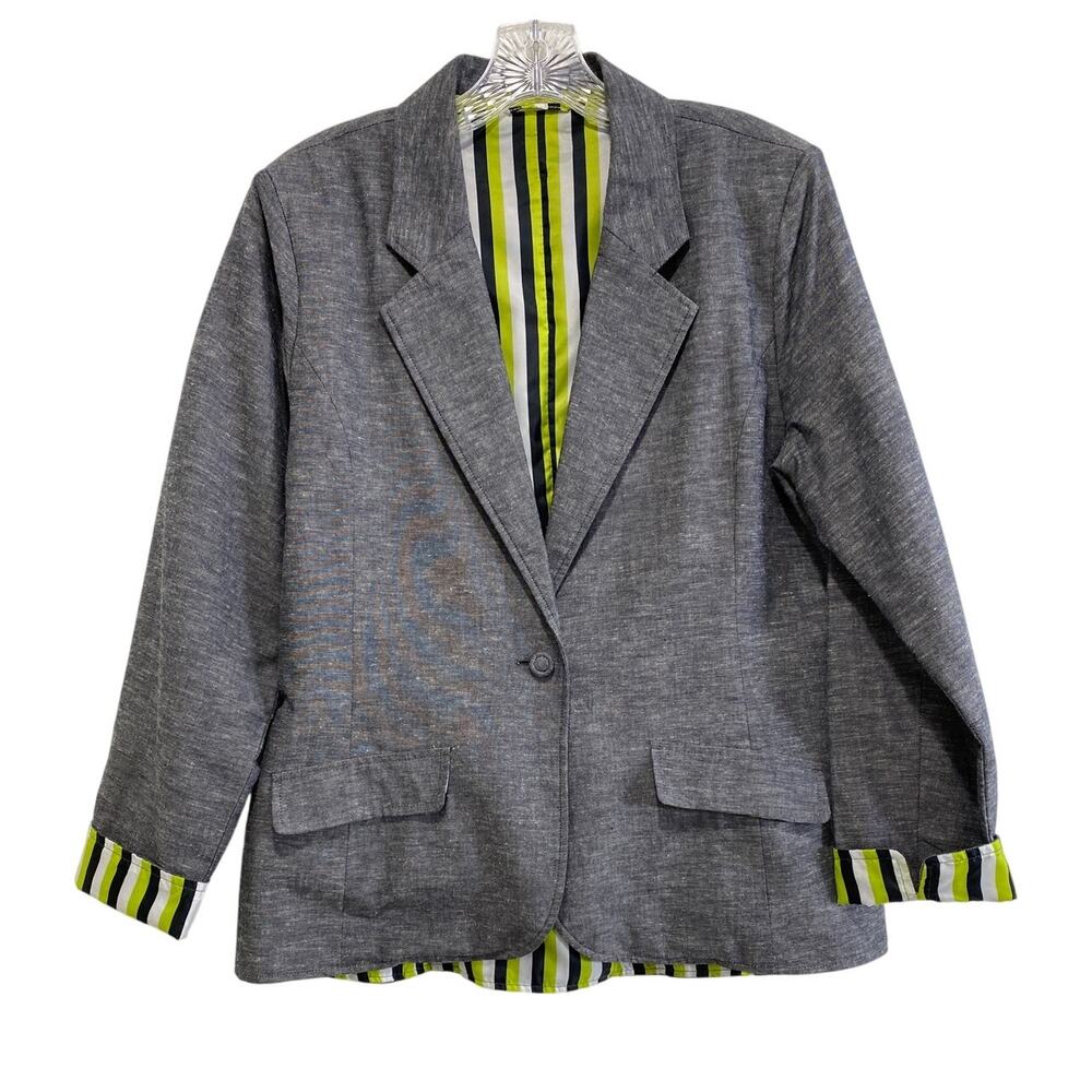 Jack Murphy Irish Clothing Linen Blend Blazer Jacket Women's Size 12 Work Outfit